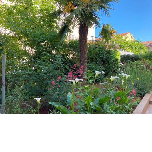 Mediterranes Apartment mit Grillbereich, Liegen im Garten, Privatparkplatz, WiFi
