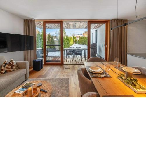 Modern garden apartment with sauna near ski lift