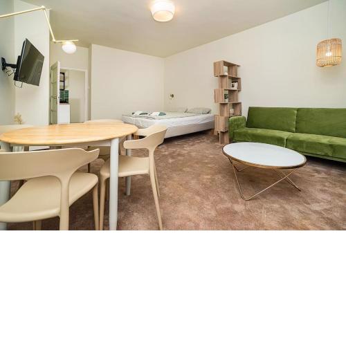 Modern studio with balcony, TV