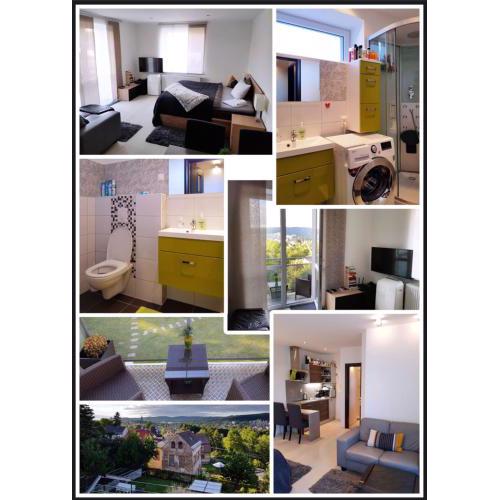 Plně vybavený krásný apartmán 1kk s balkonem, výhledem